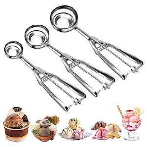 Ice Cream Scooper, Cookie Scoop Set, Ice Cream Scoop Set with Multiple Size Trigger Small, Medium and Large Stainless Steel Cookie Scoop Lightinthebox