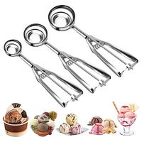 Ice Cream Scooper, Cookie Scoop Set, Ice Cream Scoop Set with Multiple Size Trigger Small, Medium and Large Stainless Steel Cookie Scoop Lightinthebox - thumbnail