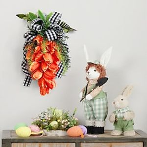 Easter Wreath Decoration for Front Door, Radish Spring Wreath, Green Leaves Eucalyptus Wreath for Easter Decor Home Indoor Wall Lightinthebox