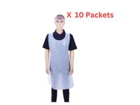 Hotpack Plastic Apron White 28 Inch Width X 46 Inch Length 100 Pieces X 10 Packets