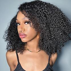 Wig Human Hair For Women 180% Density Afro Kinky Curly Wigs 100% Human Hair Wigs None Lace Front Afro Hair Wigs For Black Women Lightinthebox