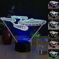 Star Trek Uss Enterprise 3d Led Night Light 7 Colors Touch Switch Desk Lamp Lightinthebox