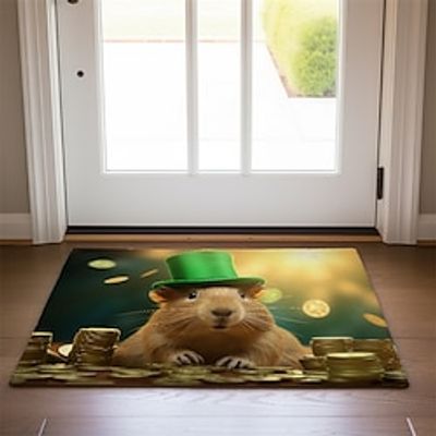 Saint Patrick's Day Doormat Non-Slip Oil Proof Rug Capybara Indoor Outdoor Mat Bedroom Decor Bathroom Mat Entrance Rug Door Mat Lightinthebox