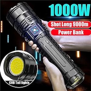 Built-in Battery Flash Light Emergency Spotlights 4km 10000LM 800W Most Powerful Led Flashlights Tactical 15000mah Lightinthebox