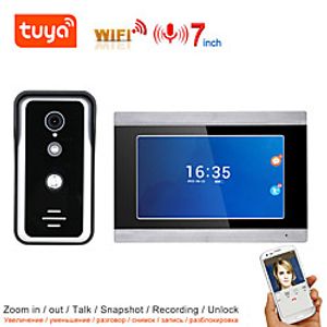 TUYA Video Intercom WIFI Video Door Phone System Home Intercom Wiith 7 Inch Color Touch Screen Display AHD 1080P Doorbell Lightinthebox