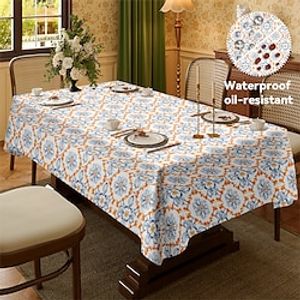 Floral Pattern Rectangular Tablecloth Water Resistance Antiwrinkle Spillproof Soft for Dining Room, Buffet Banquet Parties and Holiday Dinners Lightinthebox