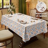 Floral Pattern Rectangular Tablecloth Water Resistance Antiwrinkle Spillproof Soft for Dining Room, Buffet Banquet Parties and Holiday Dinners Lightinthebox - thumbnail