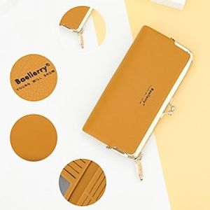 Women's Wallet Credit Card Holder Wallet PU Leather Office Daily Zipper Solid Color Wine Dark Brown Black Lightinthebox