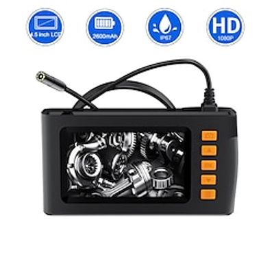 Industrial Endoscope Camera Digital Borescope with 1080P 4.5 inch Inspection Camera 10.0m(30Ft) 5.0m(16Ft) 2.0m(6.5Ft) 2 mp Portable Recording Image and Video Function LED Light Waterproof Dual Camera Lightinthebox