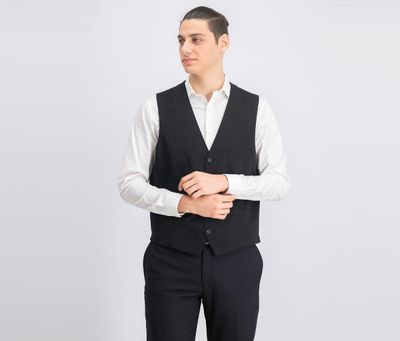 Mens Collins Slim-Fit Vest Deep Black Mens Collins Slim-Fit Vest Deep Black