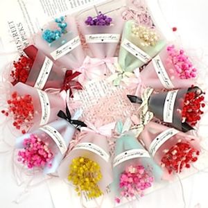 1pcs Valentine's Day Baby's Breath Mini Flower Bouquet Dried Flowers Chinese Valentine's Day Festival Gift Box Candy With Wedding Gifts. miniinthebox