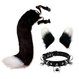 Simulated Plush Beast Ears Halloween Set Beast Tail Jewelry Cos Fox Ear Hair Clip Mantra Exhibition Prop Accessories Lightinthebox