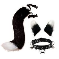 Simulated Plush Beast Ears Halloween Set Beast Tail Jewelry Cos Fox Ear Hair Clip Mantra Exhibition Prop Accessories Lightinthebox - thumbnail