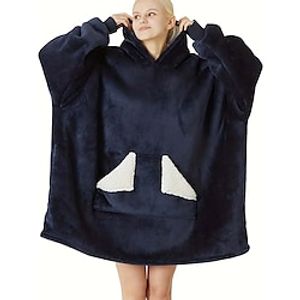 Women's Pajamas Loungewear Nightgown Sleepwear Pure Color Fashion Sport Simple Home Daily Bed Polyester Warm Pullover Long Sleeve Hoodie Fall Winter Navy Blue Purple Lightinthebox