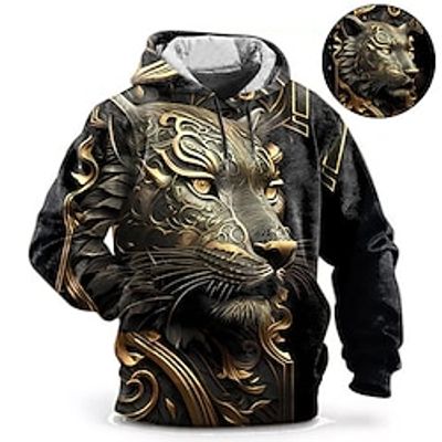 Graphic Animal Men's Fashion 3D Print Hoodie Sports Outdoor Holiday Vacation Hoodies Red Blue Hooded Print Front Pocket Spring   Fall Designer Hoodie Sweatshirt Lightinthebox