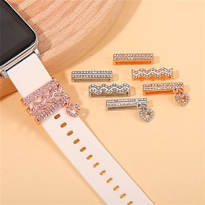Smartwatch Band Decorations Compatible with Apple iWatch Series 8 7 6 5 4 3 2 1 SE Decorative Rings Loops for iWatch Smartwatch Strap Wristband Rhinestone Handmade Luxury Bling Diamond Lightinthebox