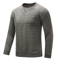 Mens Fashion Stripe Color Long Sleeve Crew Neck Thicken Cotton Casual Sweatshirt
