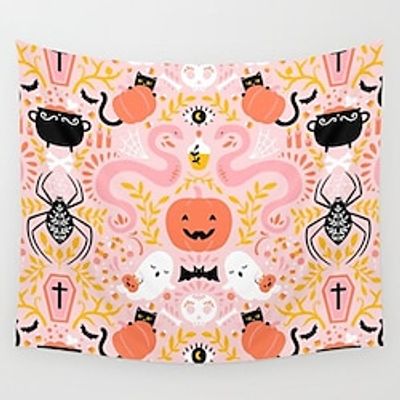 Halloween Pink Pumpkin Hanging Tapestry Wall Art Large Tapestry Mural Decor Photograph Backdrop Blanket Curtain Home Bedroom Living Room Decoration Lightinthebox
