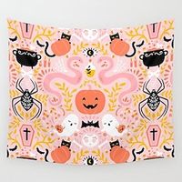 Halloween Pink Pumpkin Hanging Tapestry Wall Art Large Tapestry Mural Decor Photograph Backdrop Blanket Curtain Home Bedroom Living Room Decoration Lightinthebox - thumbnail