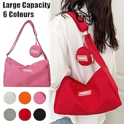 Women's Crossbody Bag Shoulder Bag Hobo Bag Oxford Cloth Outdoor Daily Holiday Zipper Large Capacity Lightweight Durable Solid Color Black White Pink miniinthebox Women's Crossbody Bag Shoulder Bag Hobo Bag Oxford Cloth Outdoor Daily Holiday Zipper Large Capacity Lightweight Durable Solid Color Black White Pink miniinthebox