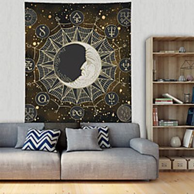 Tarot Divination Wall Tapestry Art Decor Blanket Curtain Hanging Home Bedroom Living Room Decoration Mysterious Bohemian Celestial Moon Sun Lightinthebox