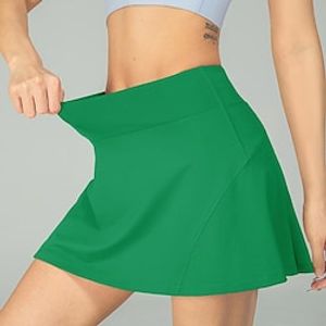 Women's Leggings Tennis Skirts Yoga Skirt Pleated Pocket Moisture Wicking Yoga Pilates Tennis Skort Wine Red Fluorescent plum red Green Sports Activewear Stretchy  Athletic  Athleisure Lightinthebox