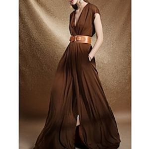 Women's Jumpsuit Solid Color Formal Holiday Prom Wide Leg Loose Fit Sleeveless White Brown Green S M L Spring Lightinthebox