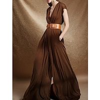 Women's Jumpsuit Solid Color Formal Holiday Prom Wide Leg Loose Fit Sleeveless White Brown Green S M L Spring Lightinthebox - thumbnail