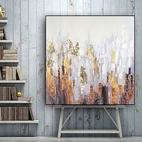 Large Gold leaf Abstract acrylic Paintings On Canvas Hand painted Original art Large wall art texture Wall pictures home Bedroom Decor No Frame Lightinthebox - thumbnail