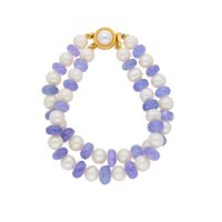 Sky Blue Stone With Pearl Bracelet (JPAPR-19-170) Sky Blue Stone With Pearl Bracelet (JPAPR-19-170)