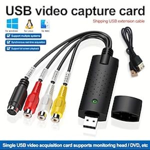 USB Video Capture Card USB2.0 VHS to DVD Converter Convert Analog Video To Digital Format Audio Video DVD VHS Record for Computer PC miniinthebox
