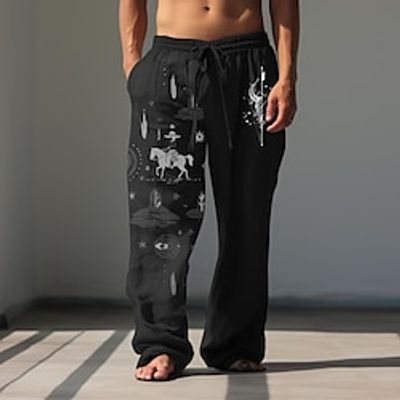 Cowboy Vintage Men's Linen Pants Pants Trousers Outdoor Daily Wear Streetwear Cotton Linen Black White Brown S M L Mid Waist Elasticity Pants Lightinthebox Cowboy Vintage Men's Linen Pants Pants Trousers Outdoor Daily Wear Streetwear Cotton Linen Black White Brown S M L Mid Waist Elasticity Pants Lightinthebox