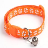 Pets Club Adjustable Cat Collar With Bell- Orange Paw