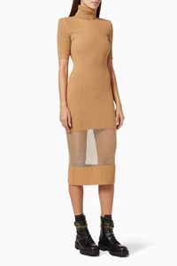 Wool-Acrylic Knit Midi Dress