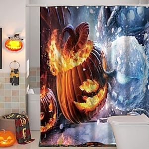 Shower Curtain with Hooks for Bathroom,Halloween Design Shower Curtain Farmhouse Bathroom Decor Set Polyester Waterproof 12 Pack Plastic Hooks miniinthebox