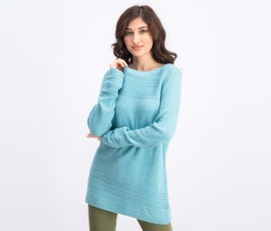 Womens Boat-Neck Sweater  Aqua Heather