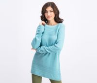 Womens Boat-Neck Sweater  Aqua Heather - thumbnail