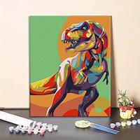 1pc Dinosaur Paint By Numbers Kit for Adults Easy DIY Acrylic Watercolor Painting on Canvas Unframed 16 20 Inch Perfect Gift for Home Decor and Relaxation Lightinthebox