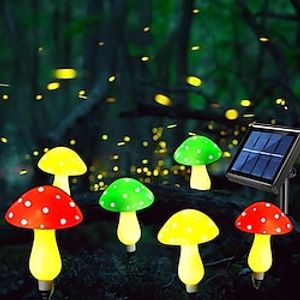 Solar Pathway Lights Outdoor Waterproof Garden Decor Lights 6LED Solar Mushroom Lights Holiday Wedding Party Christmas Courtyard Outdoor Landscape Decoration miniinthebox