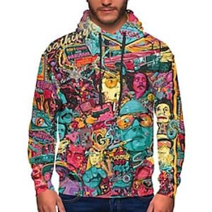 Men's Unisex Pullover Hoodie Sweatshirt Pink Hooded Graphic Prints Portrait Print Daily Sports 3D Print Streetwear Designer Casual Spring   Fall Clothing Apparel Hoodies Sweatshirts  Long Sleeve miniinthebox