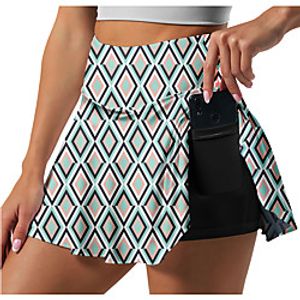 21Grams Women's High Waist Athletic Skort Running Skirt 2 in 1 Running Shorts with Built In Shorts Athletic Bottoms 2 in 1 Side Pockets Summer Fitness Gym Workout Running Training Exercise Quick Dry Lightinthebox
