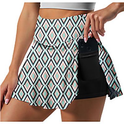 21Grams Women's High Waist Athletic Skort Running Skirt 2 in 1 Running Shorts with Built In Shorts Athletic Bottoms 2 in 1 Side Pockets Summer Fitness Gym Workout Running Training Exercise Quick Dry Lightinthebox