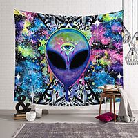Trippy Alien By Brizbazaar Tapestry Hippie Wall Carpet Room Trippy Tapestry Wall Hanging Watercolor Witchcraft Tapiz miniinthebox - thumbnail