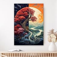 Plants Wall Art Canvas Four Seasons Tree of LifePrints and Posters Pictures Decorative Fabric Painting For Living Room Pictures No Frame miniinthebox