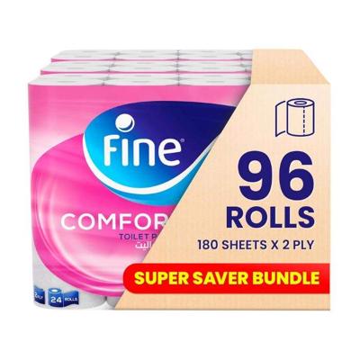 Fine Toilet Tissue Comfort 180 Sheets X 2 Plies (Pack of 96)