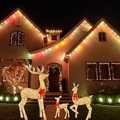 3pcs Christmas Deer Lighting Happy New Year Garden Christmas Glow Deer, Scene Decor, Festivals Decor, Room Decor, Home Decor, Offices Decor, Theme Party Decor, Christmas Decor Acrylic 2D Flat Lightinthebox