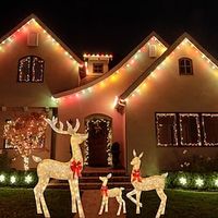 3pcs Christmas Deer Lighting Happy New Year Garden Christmas Glow Deer, Scene Decor, Festivals Decor, Room Decor, Home Decor, Offices Decor, Theme Party Decor, Christmas Decor Acrylic 2D Flat Lightinthebox - thumbnail
