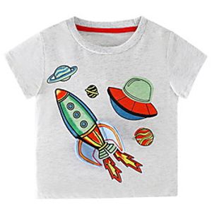 Kids Boys' T shirt Short Sleeve Gray Cartoon Indoor Outdoor Active Daily 2-8 Years Lightinthebox