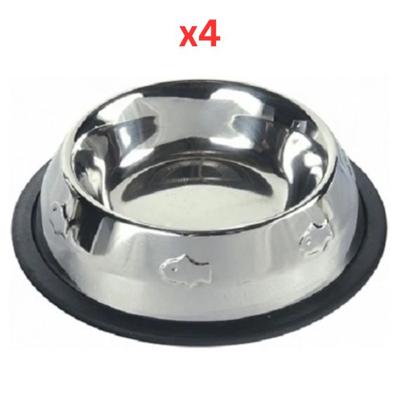 Trixie Fish Print Embossed Stainless Steel Bowl For Cats 200ml (Pack of 4) Trixie Fish Print Embossed Stainless Steel Bowl For Cats 200ml (Pack of 4)