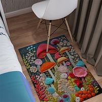 Quilting Art Mushroom Area Rug Kitchen Mat Non-Slip Oil Proof Floor Mat Livingroom Rug Indoor Outdoor Mat Bedroom Decor Bathroom Mat Entrance Rug Door Mat Lightinthebox - thumbnail